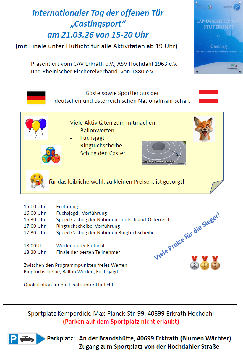 Ein Einladungsschreiben zum Tag der offenen Tür für das Casting.