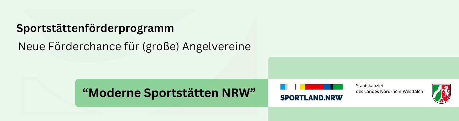 Banner mit Schrift: Förderprogramm Moderne Sportstätten NRW